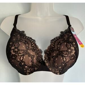 Maidenform Push Up Bra 38D Black Lace NWT
